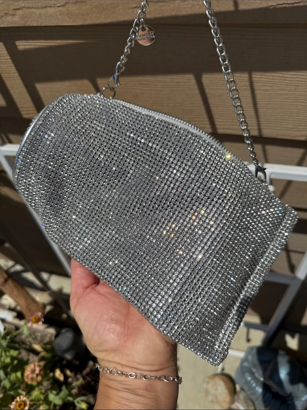 Cult Gaia NEW Silver Rhinestone Chain Shoulder Bag the sparkle ✨ ❤️‼️